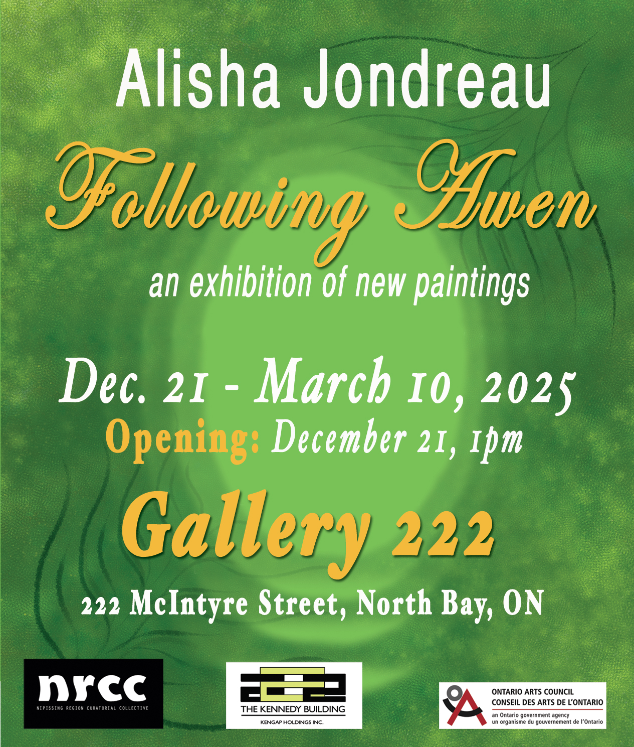 Following Awen OPENS tomorrow at Gallery 222